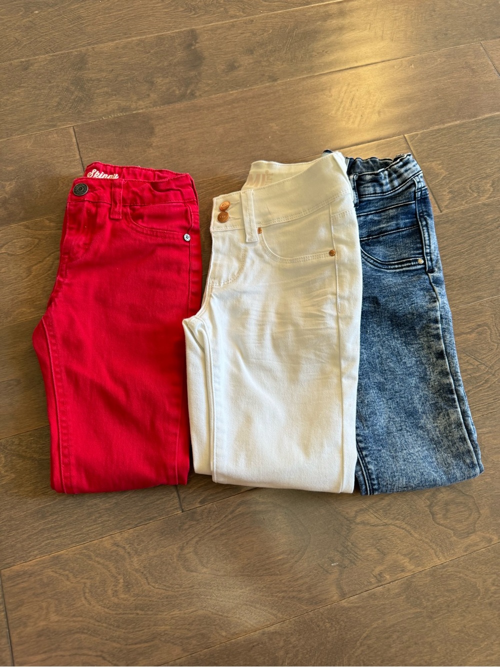 Lee Kids Jeans Trio - Red, White & Washed Blue